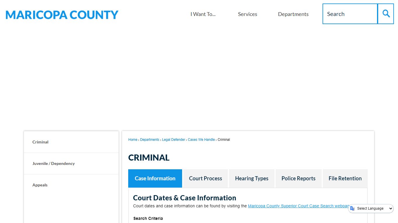 Criminal | Maricopa County, AZ